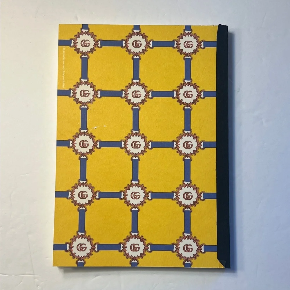GUCCI GG Yellow and Blue Patterned Notebook RARE Find! LIMITED EDITION